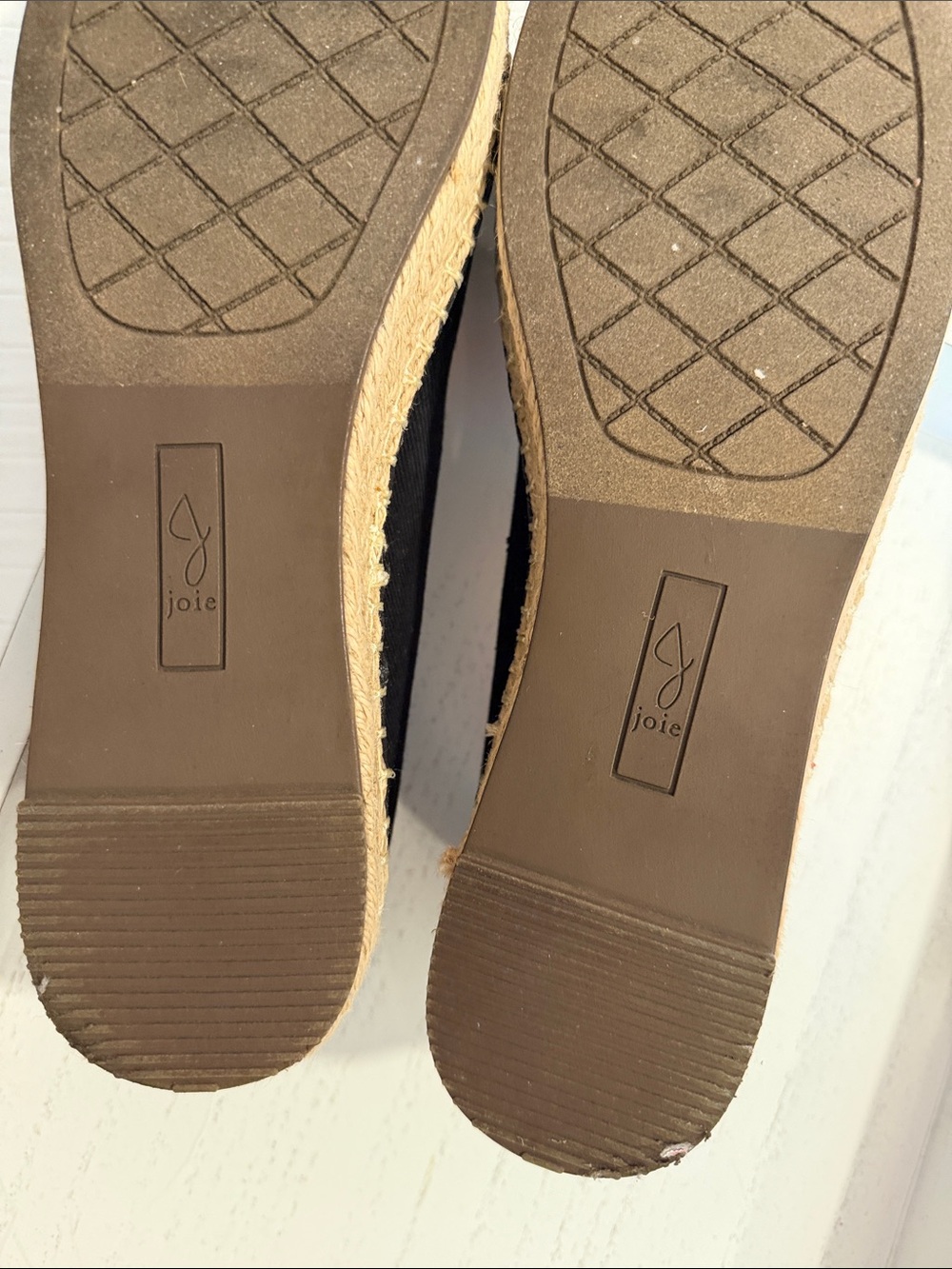 Joie Black Canvas Espadrille Flats with Jute Trim - Picture 4 of 5